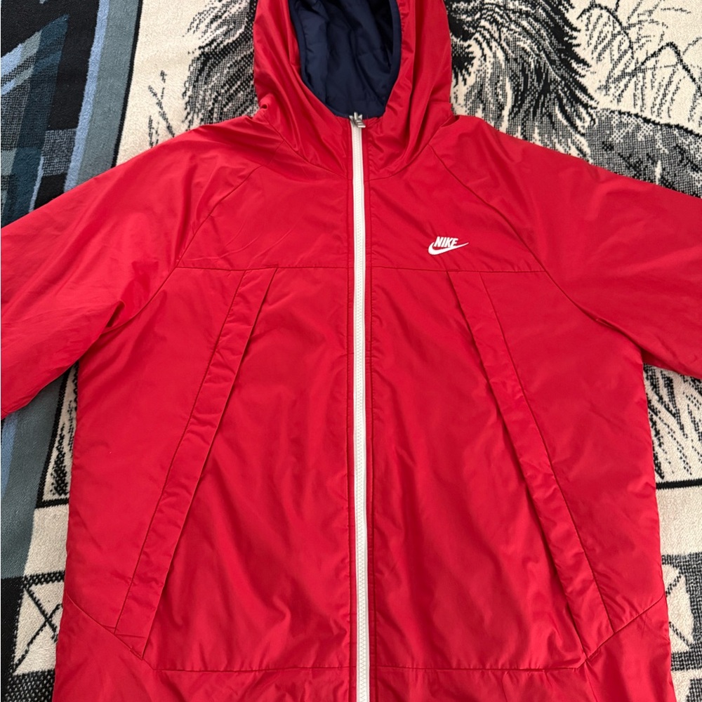 Nike Therma-Fit Cherry Red/Navy Blue Multi-Pocket Reversible Zip Legacy Jacket
